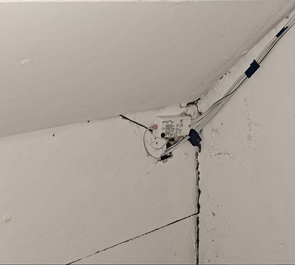 Damage caused to the staircase