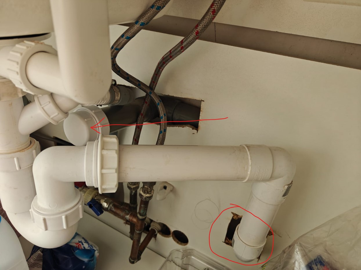 Faulty pipe installation