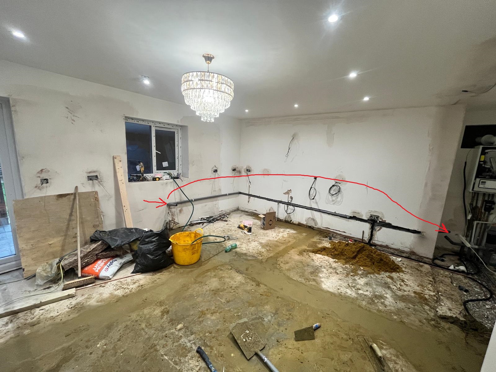 Poor kitchen sink drainage pipe installation 1